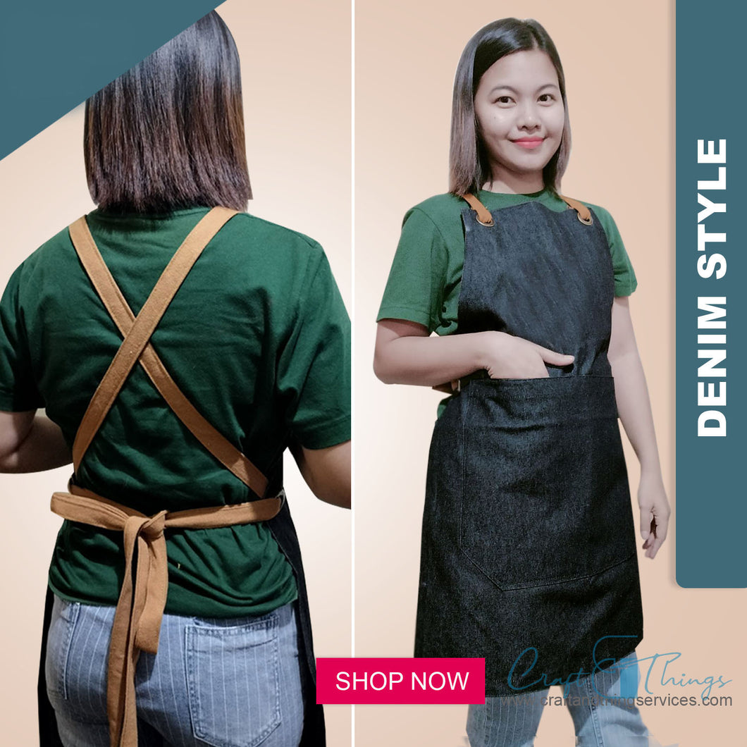 Denim Cross Back Apron